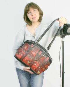 Helen Artis CityRomance hand-painted handbag