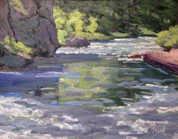 Picnic Rock by Dena Peterson, Plein Air Painter and Artist of Loving Vincent