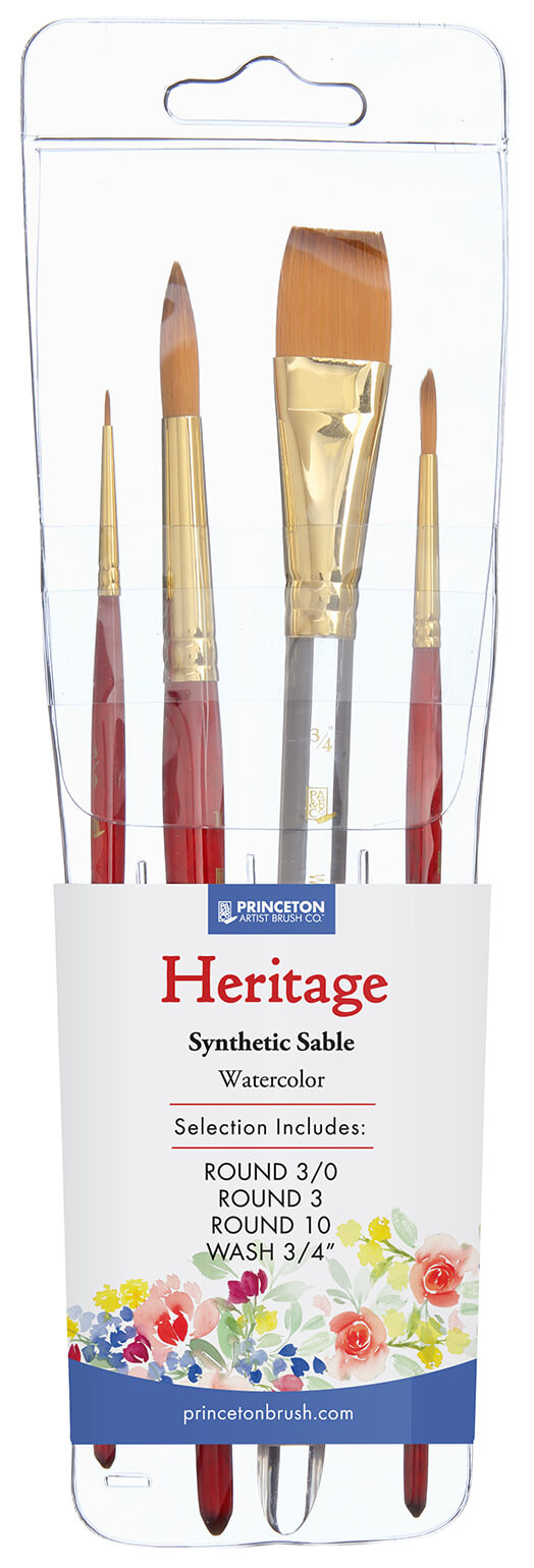 PRINCETON ARTIST BRUSH CO 4050R16 HERITAGE BEST SYNTHETIC SABLE WC ROUND 16 